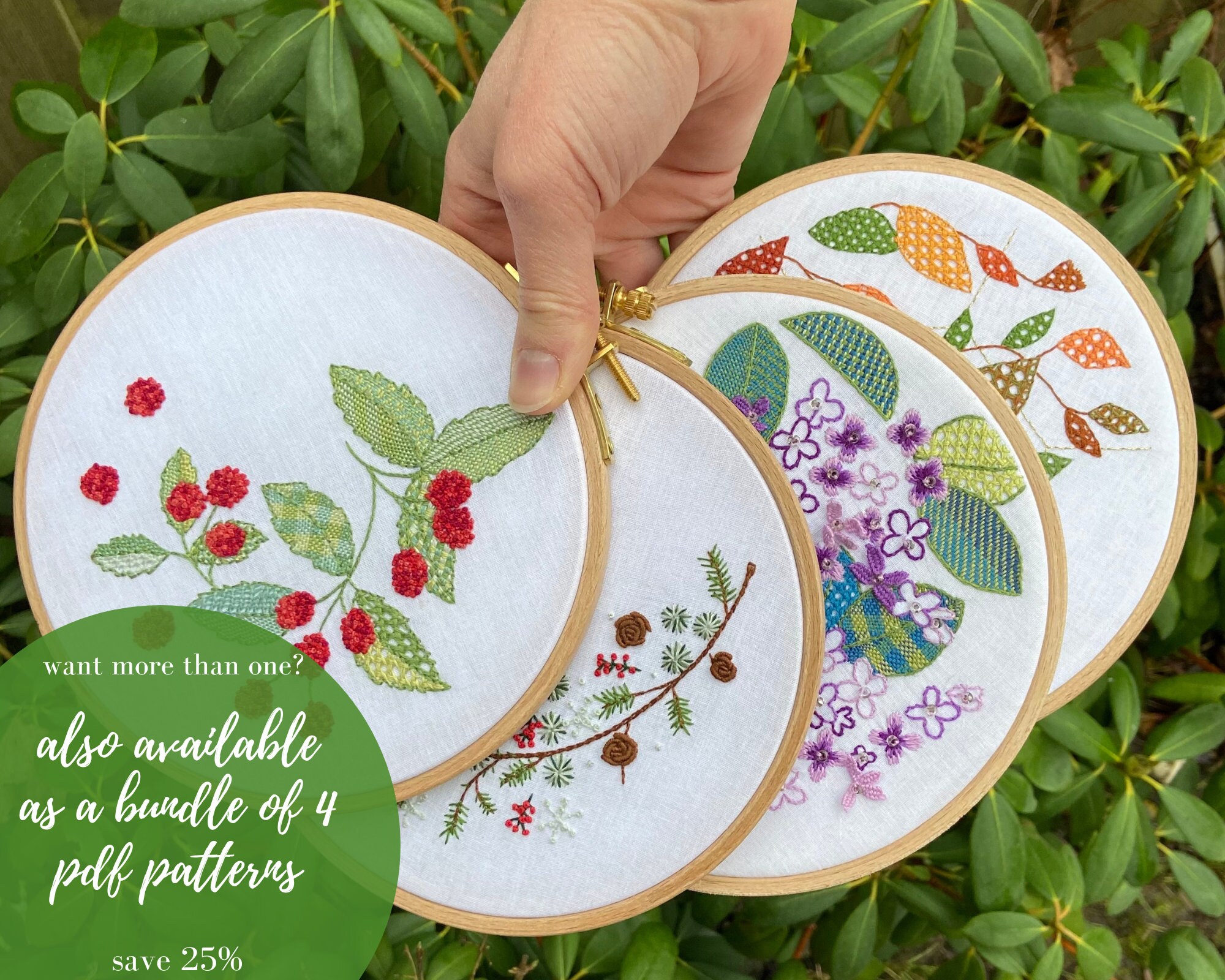 PDF PATTERN Winter Pine Embroidery, Botanical Embroidery Modern Hoop ...