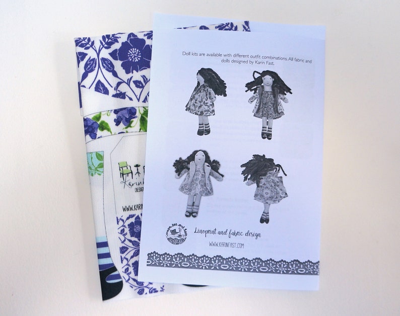 original purple fabric designs fabric doll sewing kit cloth doll with complete outfit cut and sew doll with detailed photo instructions