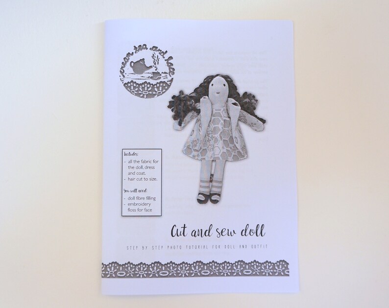 original purple fabric designs fabric doll sewing kit cloth doll with complete outfit cut and sew doll with detailed photo instructions