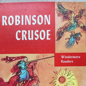 1955 Robinson Crusoe by Daniel Defoe Color Illustrated Hardcover Novel ...