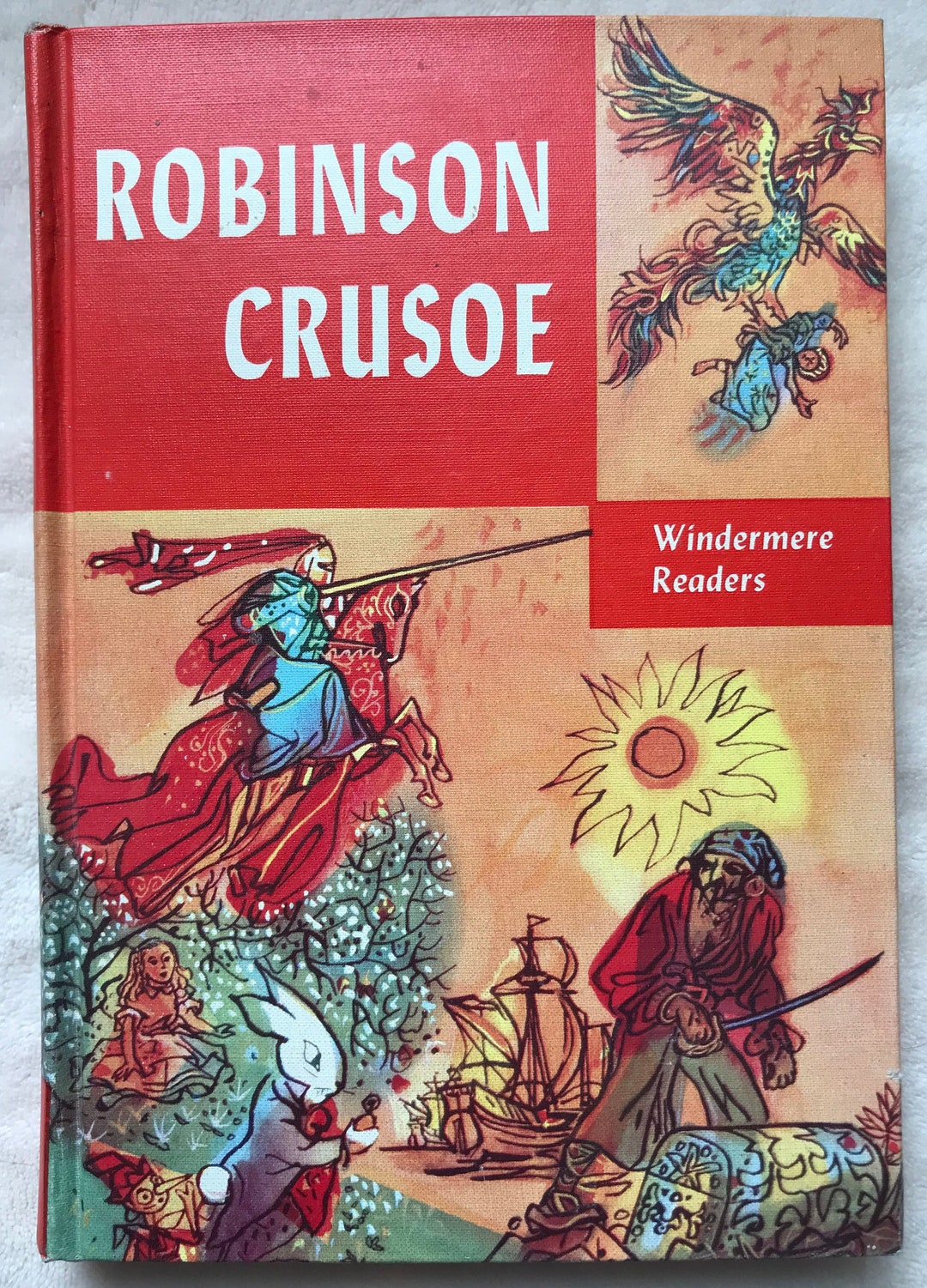 1955 Robinson Crusoe by Daniel Defoe Color Illustrated Hardcover Novel ...