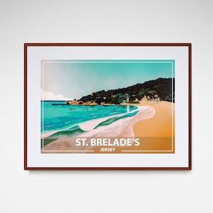 St Brelade's Bay, Jersey, Kunstdruck, Reiseplakat,