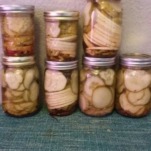 Homemade goodies,dill,spicy,bread n butter pickles,chokecherry,strawberry,plum,peach bourbon,watermelon jams and syrups,pasta sauce