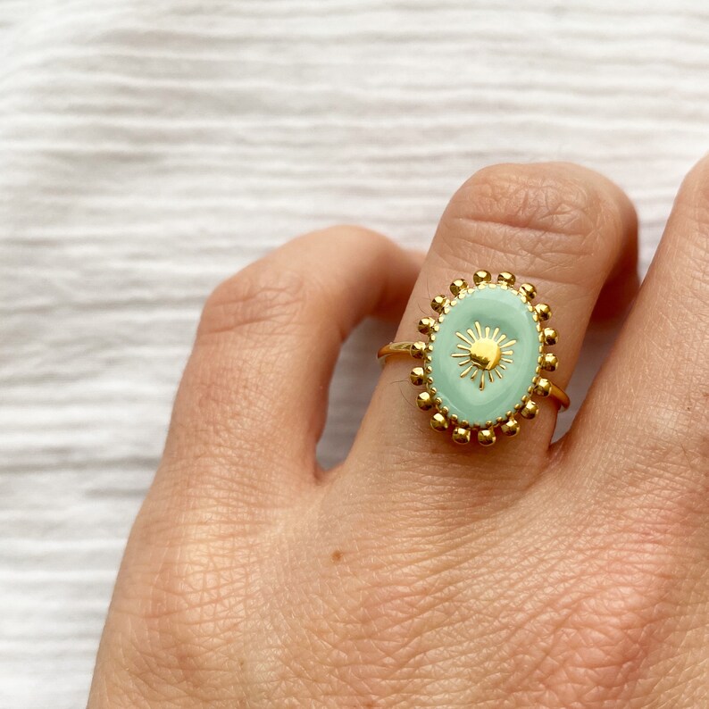 Iris Ring Eye Ring Fine Stone Stainless Steel Ring Etsy