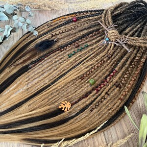 Synthetic SE Dreadlock Extensions Black Brown Ombre Crochet Single Ended Dreads Fake Extensions Faux DE Locs Full Set Boho Braids Handmade