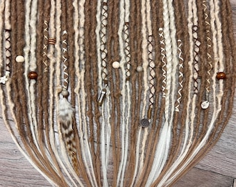 Synthetic Dreadlock Extensions Brown Ash Blonde: Crochet Boho Dreads and Braids