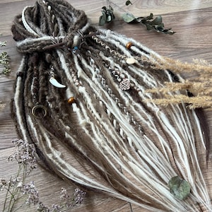 Ombre Brown to Blonde Synthetic Dreadlock Extensions: Crochet Dreads with Beads