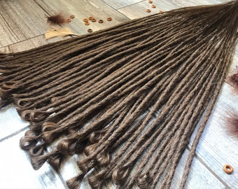 Brown Crochet Synthetic Dreadlocks: Single or Double Ended Extensions