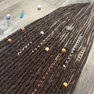 Synthetic SE Dreadlock Extensions Dark Brown Crochet Single Ended Dreadlocks Fake Dreads DE Faux Locs Custom Dreadlocks Full Set