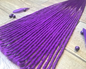 Extensões de dreadlock sintético roxo: conjunto completo de dreads de crochê DE/SE