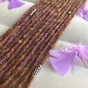 Synthetic Dreads Brown Crochet Single Ended Dreadlock Extensions Fake SE Faux Locs Full Set Boho Natural Handmade DE Faux Locs