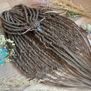 Crochet Brown Synthetic Dreads Single or Double Ended Dreadlock Extensions SE Full Set Fake Dreads Hair Extensions Natural Look Faux Locs