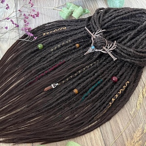 Synthetic SE Dreadlock Extensions Brown Crochet Single Ended Dreadlocks Fake Dreads Faux Locs Custom DE Dreadlocks Full Set