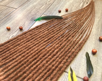 Brown Crochet Dreadlock Extensions: Synthetic Boho Dreads