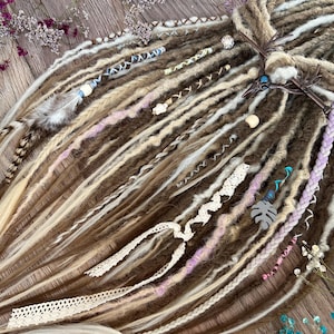 Brown Blonde Synthetic Dreadlock Extensions: Crochet Viking Style Dreads