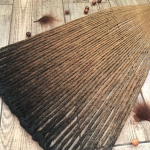 Extensiones de rastas sintéticas, color negro, marrón, ombré, SE o DE, crochet, juego completo, extensiones de rastas falsas de una o dos puntas, estilo bohemio.