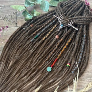 Synthetic Dreadlock Extensions Brown Crochet Single Double Ended Dreadlocks Fake SE Dreads Faux Locs Custom DE Dreadlocks Full Set