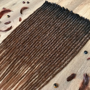Synthetic Dreads SE Black Dark Brown Ombre Crochet Single Ended Dreadlock Extensions Full Set Dreadlocks Fake Dreads Extensions Faux Locs