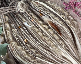 Dark Brown to Blonde Ombre Synthetic Dreads: Wavy Crochet Dreadlock Extensions Braids