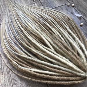 Dreads sintéticos 3 tons de loiro crochê conjunto completo extensões de dreadlock de ponta dupla dreadlocks extensões de cabelo falso locs falsos