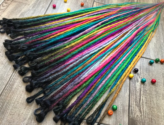 Black colorful rainbow ombre Loc extensions il_1080xN.6632043174_17w3.jpg main image 3