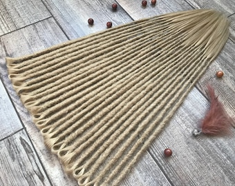 Dark Ash Blonde Crochet Synthetic Dreads: DE or SE Dreadlock Extensions