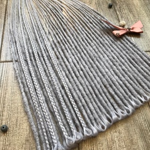 Synthetic Dreads Crochet Gray Double or Single Ended Dreadlock Extensions DE, SE Dreads Full Set Dreadlocks Fake Dreads Faux Locs Boho Style