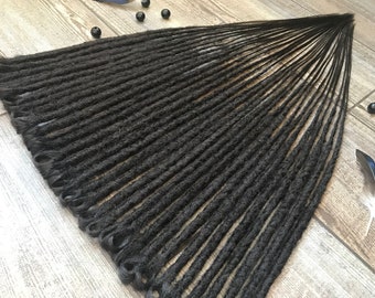 Synthetic Dreads Dark Brown Crochet Single or Double Ended Dreadlock Extensions SE Full Set Dreadlocks Fake Dreads Hair Extensions Faux Locs