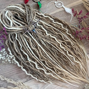 3 Shades of Blonde Synthetic Dreadlock Extensions: Crochet DE Dreadlocks Full Set
