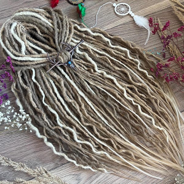 3 Shades of Blonde Synthetic Dreadlock Extensions: Crochet DE Dreadlocks Full Set