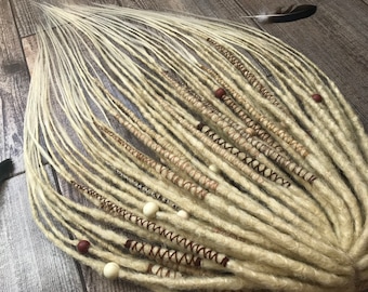 Blonde Synthetic Dreadlock Extensions: Crochet DE Dreads with Beads