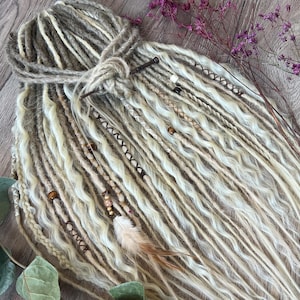 Light Brown to Blonde Ombre Synthetic Dreadlock Extensions Braids: Wavy Crochet Dreads