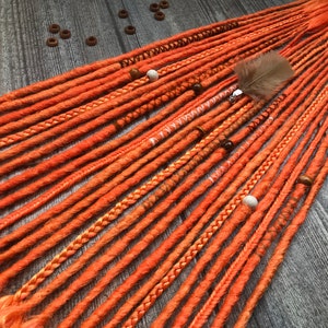 25 SE Synthetic Dreads Neon Orange Crochet Full Set Single Ended Dreadlock Extensions Dreadlocks Fake Hair Extensions Faux Locs