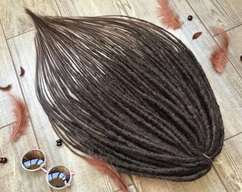 Synthetic Dreads Dark Brown Crochet Double or Single Ended Dreadlock Extensions DE or SE Dreads Full Set Dreadlocks Fake Dreads Faux Locs