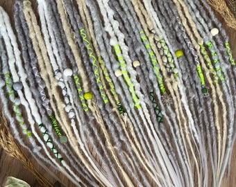 Gray Ash Blonde Synthetic Dreadlock Extensions: Crochet Textured Faux Locs