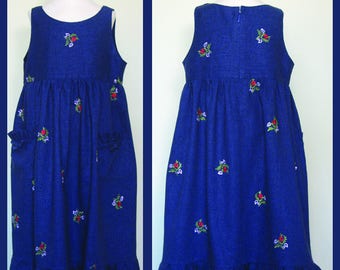 Girls Embroidered Cotton Dress Age 8 Skye