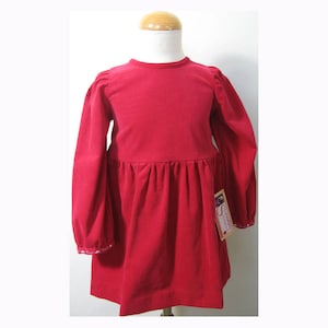 Ragazze Rosso Cord Natale Abito Inverno Età 4 Papavero