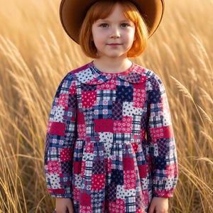 Patchwork Print Winter Dress Age 5 Country Gal
