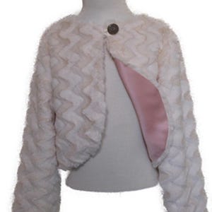 Cream Lined Faux Fur Jacket Age 5-6