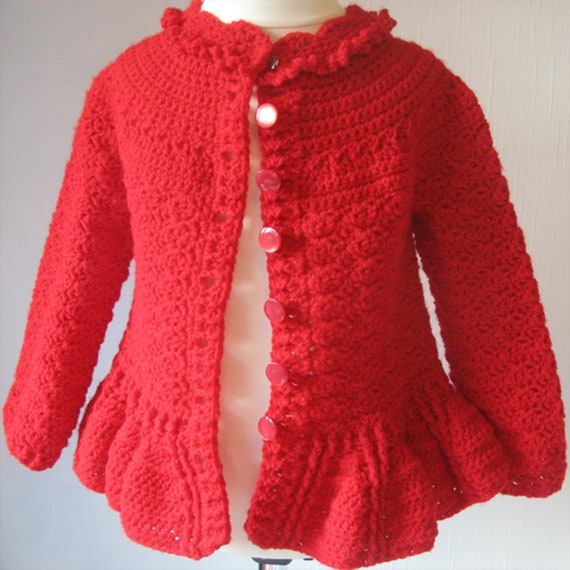 girls red cardigan