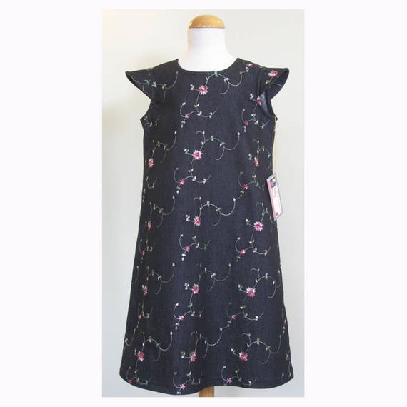 Embroidered Denim Pinafore Dress Age Suzie
