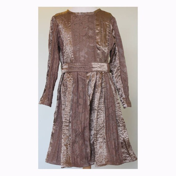 Gold Satin & Lace Party Dress Age 6 Amelie - Etsy