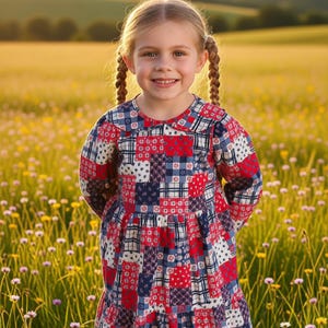 Patchwork Print Winter Dress Age 4 Country Gal