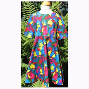 Parrots Cotton Dress Age 7