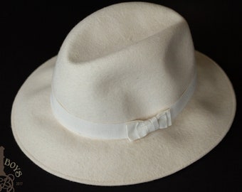 Milani Fedora Linen Hat with Grosgrain Ribbon Bow
