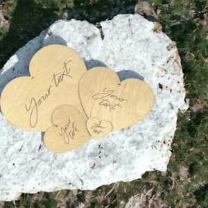 Cuore in legno a forma di 1" (2,54 cm) - 15" (38,10 cm) set da fino a 100, bomboniera rustica, ritaglio di materiale artigianale personalizzato vuoto non rifinito