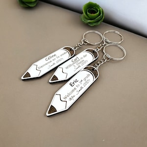 Porte-clés cadeau de rentrée pour les étudiants, cadeau personnalisé pour professeur et étudiant - accessoire de classe unique, retour de l'année scolaire 2024