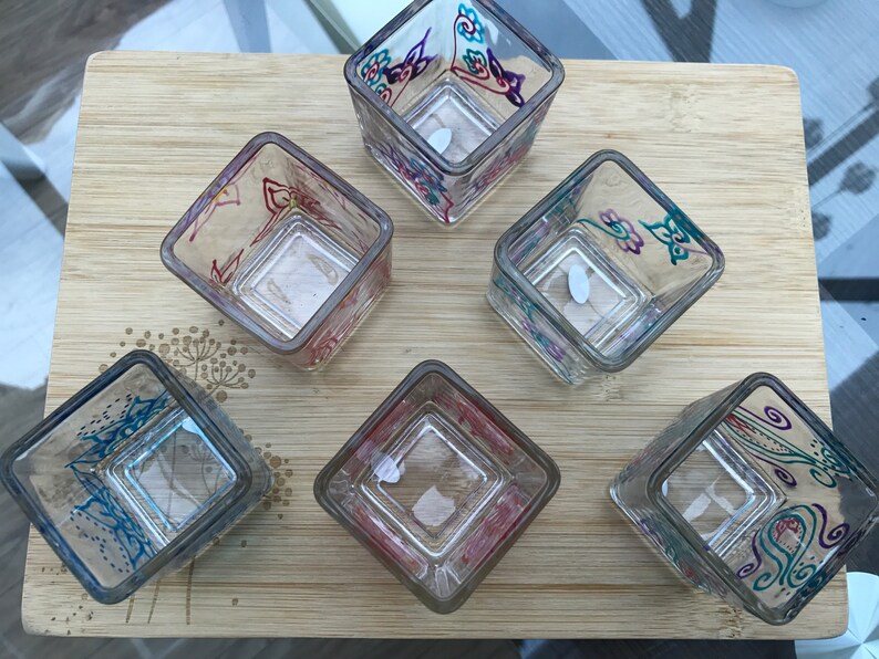 Square Glass Candle Holders Etsy UK
