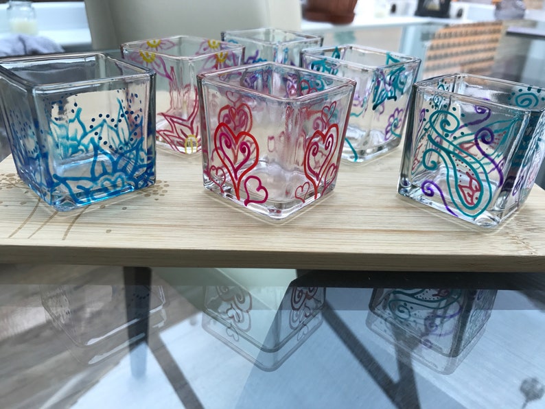 Square Glass Candle Holders Etsy UK