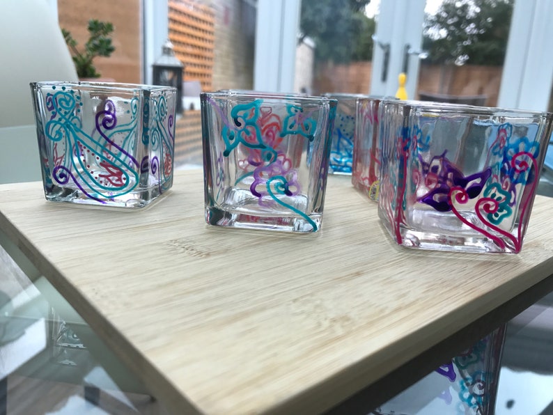 Square Glass Candle Holders Etsy UK